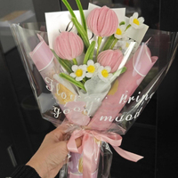 YOPIN-7713 Bouquet de fleurs en cure-dents, tulipes, tournesols, lotus finis, fleurs en tiges torsadées faites à la main, cadeaux de fête pour la Journée des enseignants