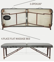 Table de massage pliante portable en bois pour le corps entier, avec 2 matelas, pour spa coréen, style indien, pour massage et soins de beauté
