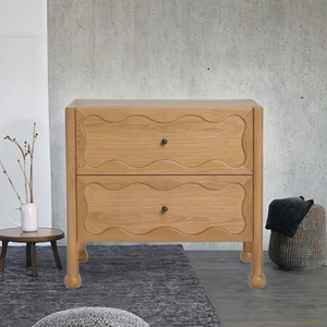 Mesita de Noche Moderna Cuadrada de Madera Maciza con 2 Cajones y Luz LED, Muebles de Dormitorio para Hotel, Apartamento, Sala de Estar - Product Image 3