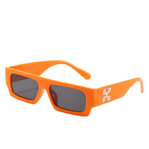 Diseñador <span class=keywords><strong>Vintage</strong></span> Gafas de sol Gafas de Sol para Mujeres Hombres Flat Top Rectángulo Logo UV400 Amarillo PC Marco Lentes Gafas Marca - Product Image 5