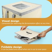Boîte de levage de pâte à pain portable et pliable avec contrôle numérique de la température pour la levée de la pâte au levain et incubateur à yaourt