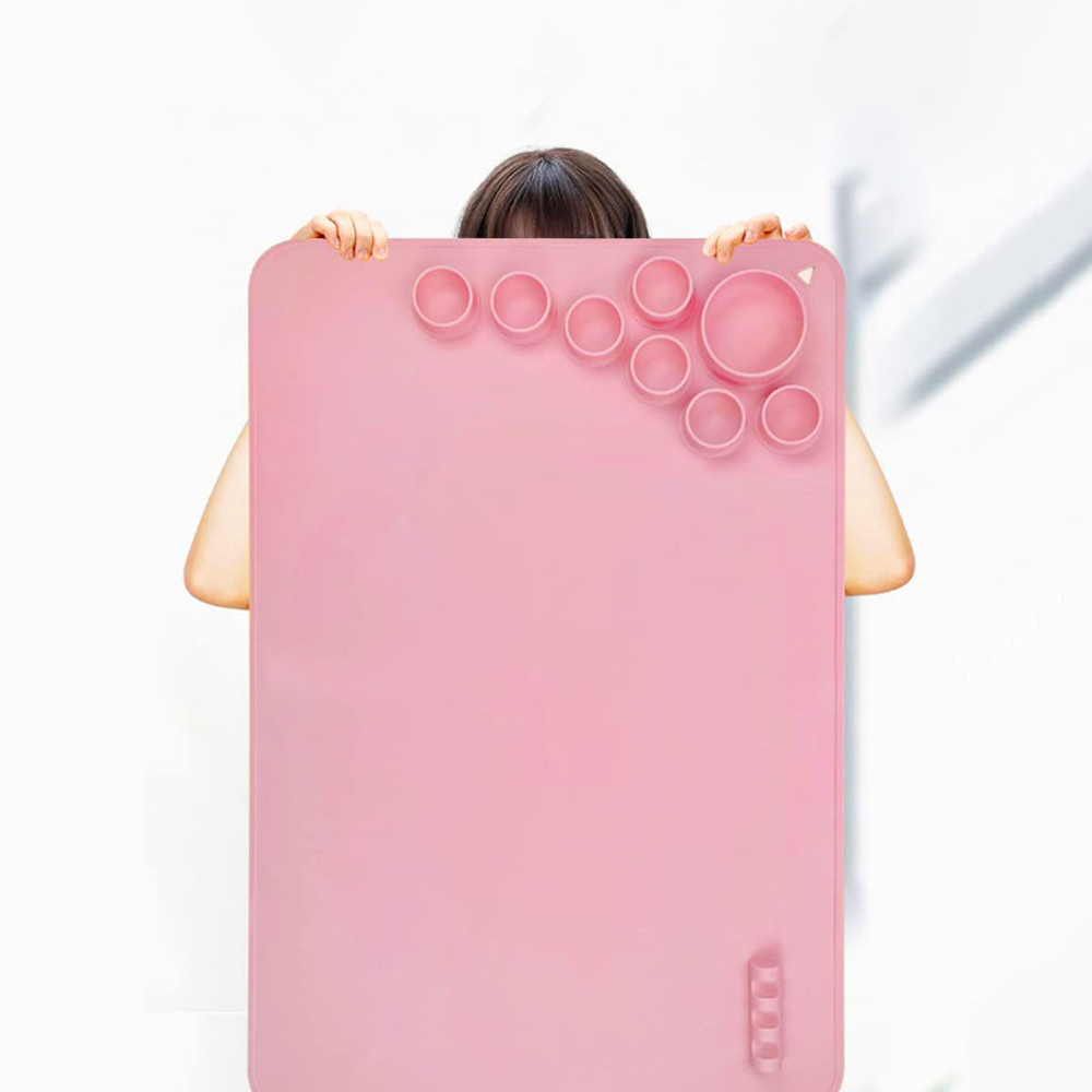 Многофункциональный многоразовый детский силиконовый коврик для рисования, детский коврик для рисования с чистящей чашкой большого размера