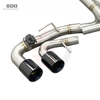 Système d'échappement complet SDO Performance SS304 pour Chevrolet Corvette C8 Stingray Z51 6.2L 2020-2026 avec soupape électrique et downpipe droit