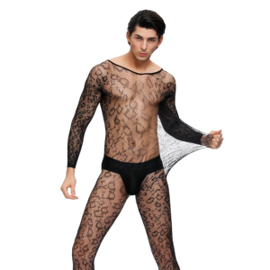 Maillot de corps <span class=keywords><strong>Sexy</strong></span> en résille, imprimé léopard, sous-vêtements pour hommes, Costume Cosplay, vente en gros, collection 2020 - Product Image 5