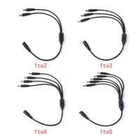 Câble Répartiteur d'Alimentation Étanche DC19 Femelle vers 4 Mâles, Type Y, Rallonge 2 Cœurs en Cuivre PVC pour Éclairage LED et Caméras