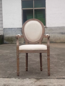 Chaise de salle à manger en bois massif de style <span class=keywords><strong>Louis</strong></span> XVI vieilli pour la maison, le bureau et le bar à domicile - Product Image 5