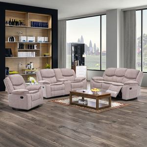 Juego de Sofás Reclinables Eléctricos Multifuncionales, Diseño Europeo, Tapicería de Tela, Características Ajustables para Muebles de Sala de Estar - Product Image 2