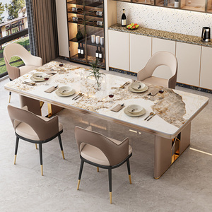Set di Mobili di Lusso <span class=keywords><strong>per</strong></span> Sala <span class=keywords><strong>da</strong></span> <span class=keywords><strong>Pranzo</strong></span>, <span class=keywords><strong>Tavolo</strong></span> in Pietra Sinterizzata Antico e Moderno con 8-10 <span class=keywords><strong>Sedie</strong></span> - Product Image 4