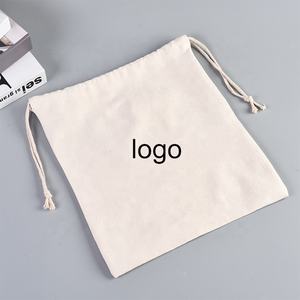 أكياس قماش قطنية طبيعية برباط بشعار مخصص مطبوعة بخيط مزدوج للأحذية والشموع اليدوية - Product Image 1