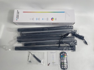 New Nordic Modern <b>Remote</b> <b>Controlled</b> Dimmable Black LED Light RGB Corner Floor <b>Lamp</b> for Living Room - Product Image 5