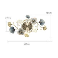 Horloge murale de luxe 2024 pour salle à manger, horloge de table à quartz, motif végétal, décoration murale moderne, silencieuse