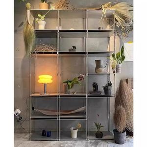 Rak Penyimpanan Minimalis Stainless Steel Meja <span class=keywords><strong>Display</strong></span> Kedai Kopi Rak Persegi Panjang Lemari Rak Penyimpanan Kamar Tidur Rak Ruang Belajar - Product Image 6