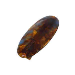 女の子のためのカスタム卸売小さな5cm楕円形レディースヘアアクセサリーアセテートゴールドラベルヘアクリップ - Product Image 6