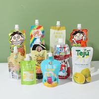 Pochette Doypack avec bec verseur 1,5 litre pour boissons gazeuses, grande capacité, en plastique recyclable, refermable, portable, impression héliogravure