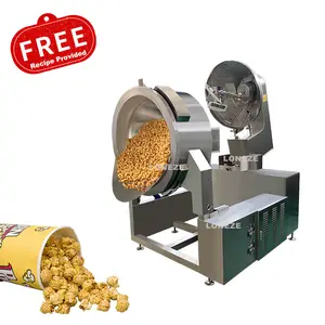 Máquina de cogumelo automática de alta capacidade, sabor de caramel, chaleira doce popcorn, venda