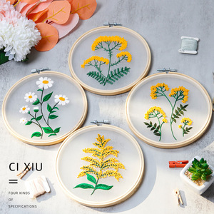 Handmade European Floral Cross-Stitch Embroidery Kit Original Design Cotton Gift English Needlework Transparent Gauze