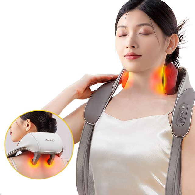 Techlove Brand Electric Neck & Shoulder Massager Belt with 6 Massage Heads Wholesale OEM & ODM Available