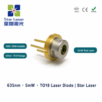 Diodo Láser Rojo QSI QL63D4SX-N 635nm 5mW TO5.6 5.6mm Modo TM LD para Puntero Láser, Nivelador y Sensor