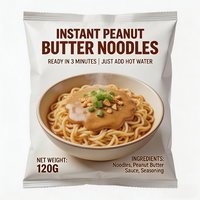 Nouilles Udon Cuites Assaisonnées au Beurre de Cacahuète Naturel, Faible Teneur en Sodium, Sans Sucre, Emballage en Boîte/Vrac Sain