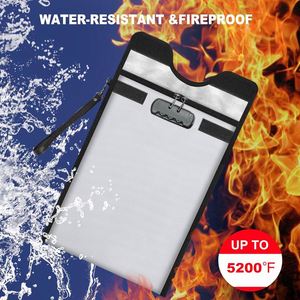 Portable Resistant Fireproof Waterproof A4 <b>File</b> Bag with Lock Flame Pouch Cash Bag Receipt Card <b>Storage</b> Retardant <b>File</b> Bags - Product Image 2