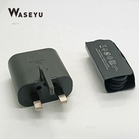 Chargeur Super Rapide pour Téléphone Portable et Tablette 25W Type-C 5V/2.4A Adaptateur de Charge Rapide PD Noir pour Note 10 Prise UK Logo Personnalisé