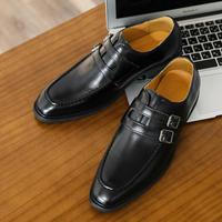 Chaussures pour hommes en cuir véritable à double boucle, décontractées et habillées, pour affaires, bureau, mariage, vente en gros