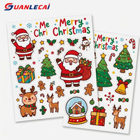 Feuille d'autocollants de Noël personnalisés en dessin animé, imperméables et autocollants, avec Père Noël, pour agenda, scrapbooking et fenêtres