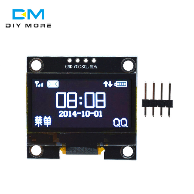 Original Brand White 1.3" PMOLED OLED Display Module 4PIN I2C/IIC Interface 128x64 SSH1106 3.3-5V