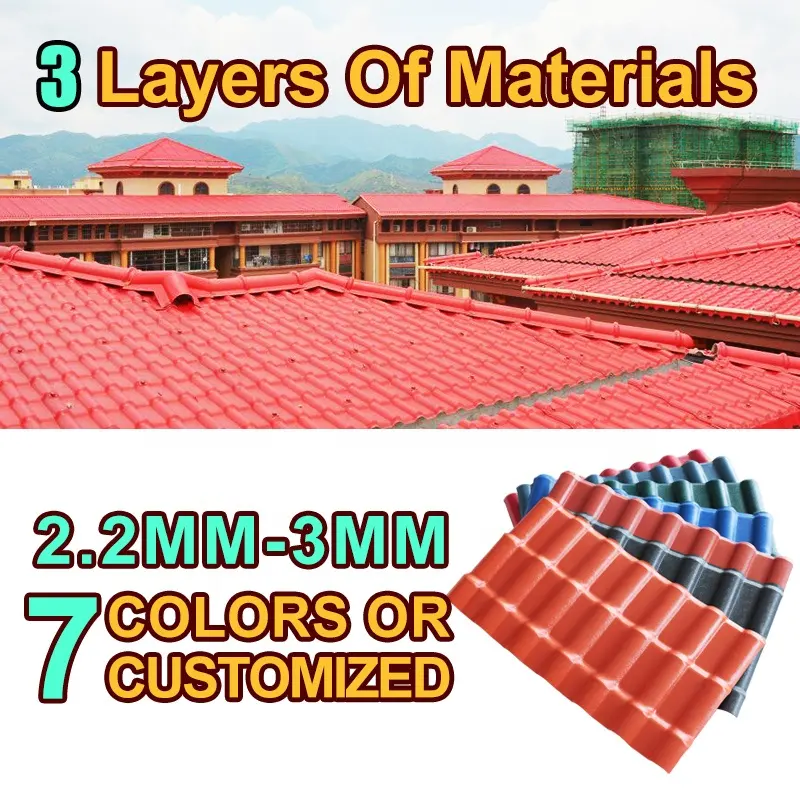 新建材asupvc PVCカラープラスチック屋根シートダブルローマ屋根タイル価格屋根タイル価格フィリピン