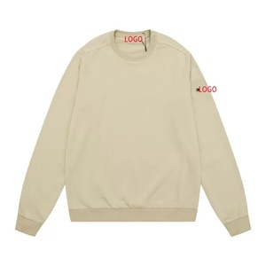 <span class=keywords><strong>Sweat</strong></span>-shirt à manches longues couleur pierre classique avec badge au col pour hommes et femmes, style transfrontalier identique pour les couples insulaires - Product Image 2