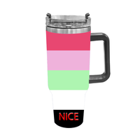 Gobelet isotherme en acier inoxydable de 40 oz sur le thème arc-en-ciel gay, tasse portable pour les longs trajets en voiture, la plage, le camping en plein air