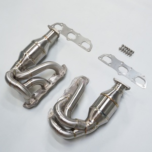 Collecteur d'échappement OEM haute performance en acier inoxydable brossé avec isolation thermique pour Porsche 911 991 3.6L 3.8L, catalyseur intégré, ajustement parfait à 100 % - Product Image 3