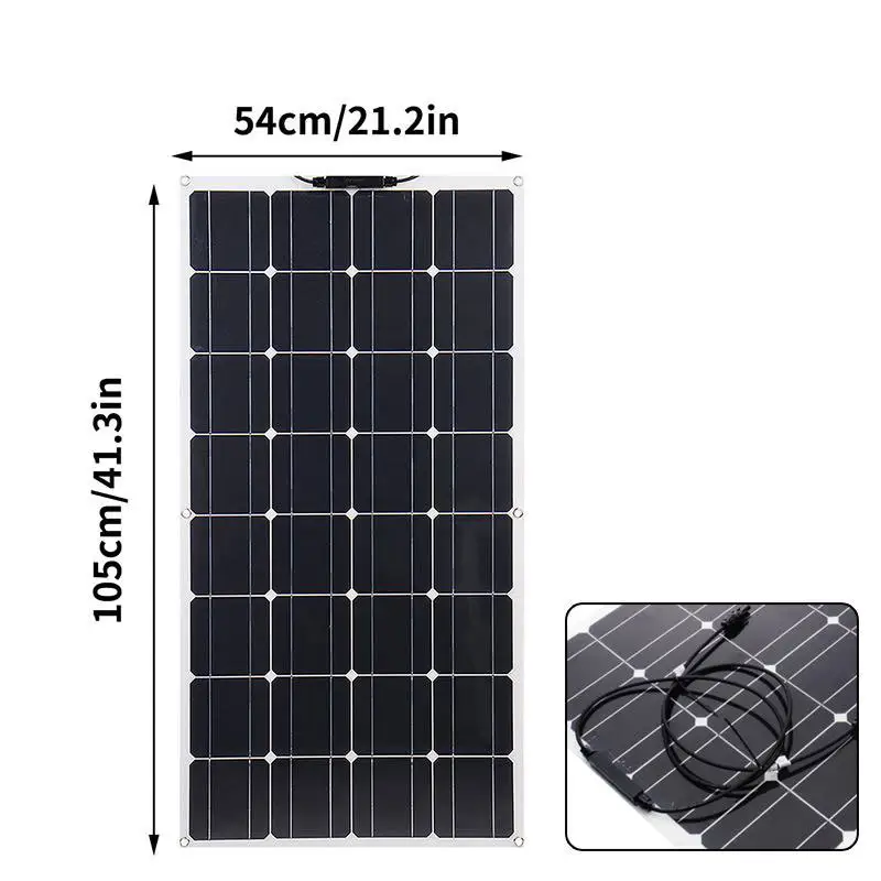 2023 와트 당 최고의 가격 고효율 단결정 블랙 유연한 태양 광 100W 휴대용 태양 전지 패널