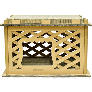 Deku DIY Katzen haus mit Leitplanke Sommer bedarf Wellpappe Katzen spielzeug und Katzenminze-Inklusive Karton verpackung - Product Image 1