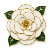 Badge en métal estampé avec détails plaqués, finition caoutchoutée, motif artistique détaillé pour souvenirs et présentoirs de collection