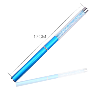 Pinceau à ongles en gel UV avec manche diamant vert, pinceau de précision pour le design des ongles, poils en nylon, peinture fine, pinceaux pour la manucure en salon, pinceaux pour le nail art - Product Image 6