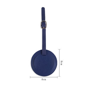 Porte-cartes personnalisé avec logo, étiquette de bagage en cuir gris café, étiquette de bagage ronde en PVC, cadeaux de voyage - Product Image 3