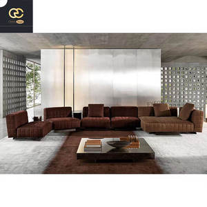 أريكة إيطالية فاخرة مصممة حديثًا مجموعة أرائك فيلا إبداعية شبه زاوية - Product Image 1