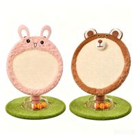 Planche à gratter pour chat en forme d'ours et de lapin de dessin animé avec épée, en matériau résistant à l'usure, jouet tournant pour chat - Jouet amusant