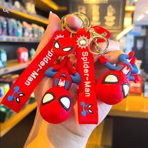 QY 3D Silicone Spider-Hero Keychain With Wrist Strap Superhero Cartoon <b>Key</b> <b>Ring</b> Fan Gift Bag Charm - Product Image 2
