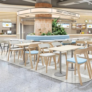 Vente en gros OEM ODM de mobilier de restaurant commercial durable, mobilier de cafétéria, restauration rapide, sièges modulaires, ensemble de tables et chaises de salle à manger - Product Image 3