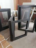 Fenêtre à battant en alliage d'aluminium sur mesure, double vitrage trempé et feuilleté, isolation thermique, économie d'énergie pour salle de bain et maison