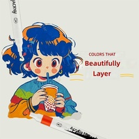 Marqueur acrylique S356, grande capacité, couleurs mélangables, sans danger pour les enfants, séchage rapide, imperméable, style aquarelle, pour le dessin artistique et le gribouillage