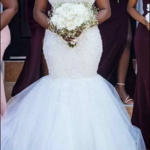 Gran oferta, vestido de novia sin tirantes con cola de pez, vestido de novia ajustado con pliegue sencillo, vestido de novia elegante de hada y Sirena - Product Image 3