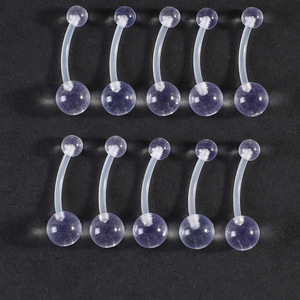 Wholesale Clear Acrylic Thread <strong>Piercing</strong> <strong>Retainers</strong> Invisible Earring Labret Stud Septum Horseshoe Ring Body <strong>Piercing</strong> Jewelry - Product Image 4