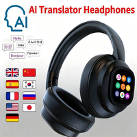 Casque de traduction intelligent sans fil HYUNDAI X1pro BT à faible latence pour le gaming, écouteurs de traduction IA avec écran tactile