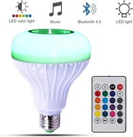 E27 12 watts Smart RGB sans fil haut-parleur musique jouer ampoule Dimmable LED ampoule avec télécommande
