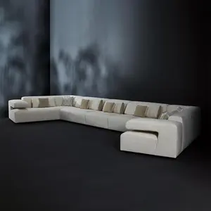 New Style Light Luxury Fabric Sofa Living Room Minimalist Modern Straight Row Tofu Block Designer Creative Sofa