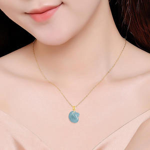 จี้หยกเจไดต์สีน้ำเงินรูปหงส์ ประดับทอง 18K สำหรับผู้หญิง พร้อมใบรับรองการประเมินคุณภาพ D157 - Product Image 4
