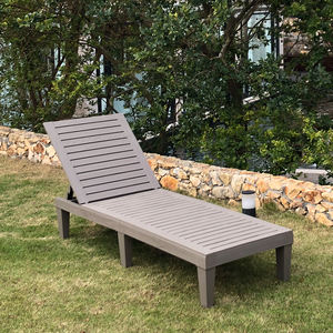 Açık veranda bahçe setleri şezlong şezlong ahşap görünümlü mobilya şezlong - Product Image 2